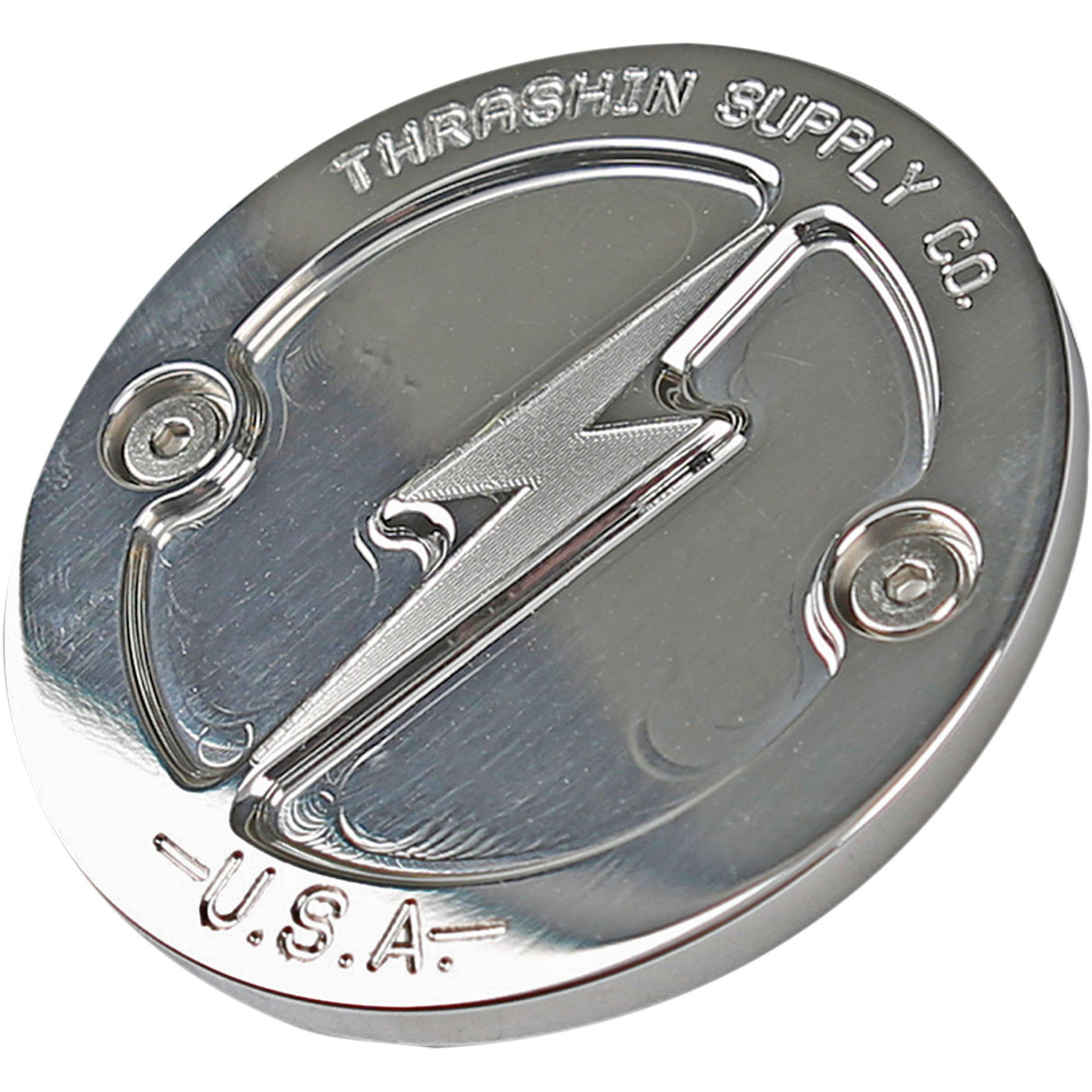 Thrashin Supply CO. Points Cover Dished Polished 2 Hole M8 - TSC-3027-2 For Harley Motorcycles 2017-2025