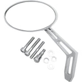 PRO-ONE PERF.MFG. 1901-0008 102310 Billet Aluminum Mirror Mirror - Weekend Warrior - Side View - Cut-Out - Oval - Chrome - Left