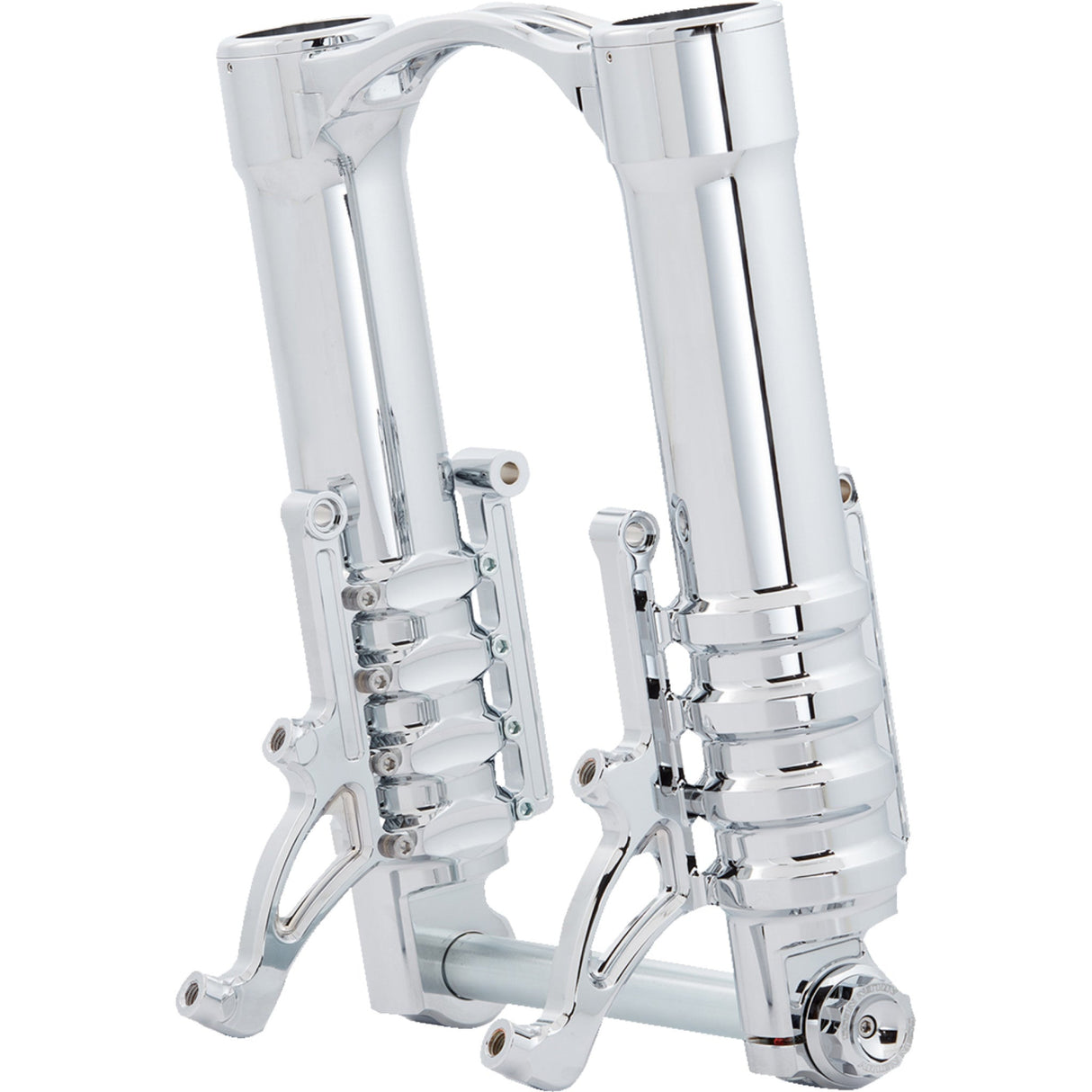 Arlen Ness Method No Flex Inverted Fork Legs 49 Mm Chrome For Custom Radial Mount Brake Caliper - 120-012 For Harley Touring 2014-2026