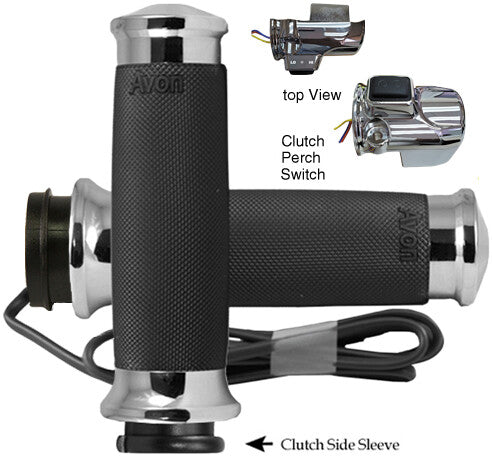 Avon Custom Contour FBW Heated Grips Fltr Chrome - CC-85-CH-FLY-RH For Harley Road Glide 2015-2021