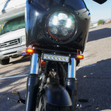 JOKER MACHINE 2020-1449 05-300-1 Rectangle LED Fork Mount Turn Signals - 39 mm - Black