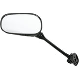 EMGO 0640-0713 20-97212 OEM-Style Replacement Mirror Mirror - Side View - Oval - Black - Left
