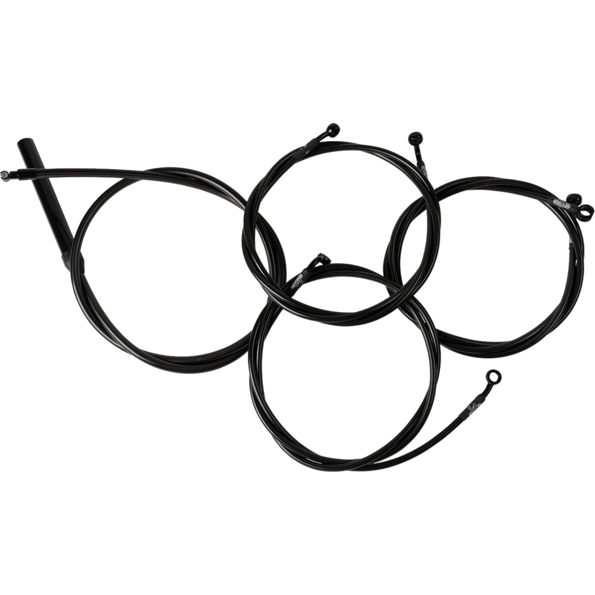 LA Choppers Complete Midnight Braided Handlebar Cable Brake Line Kit — Standard 18"-20" Handlebars - LA-8059KT2-19M For Harley Touring 2023-2026
