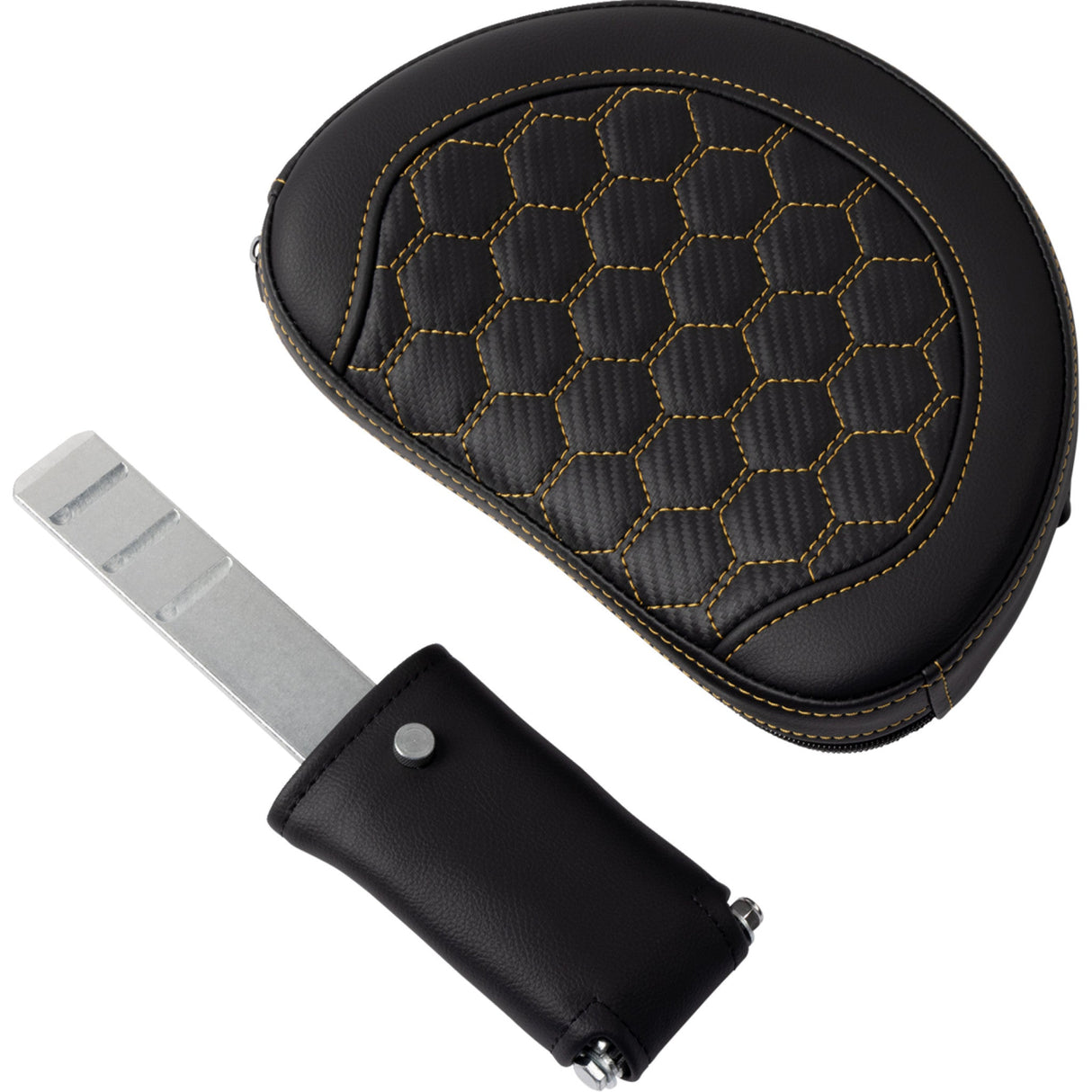 Saddlemen Honeycomb Roadsofa™ Seat Honeycomb Gold Stitch With Backrest Extended Reach - 808-07B-190B7 For Harley Touring 2008-2025