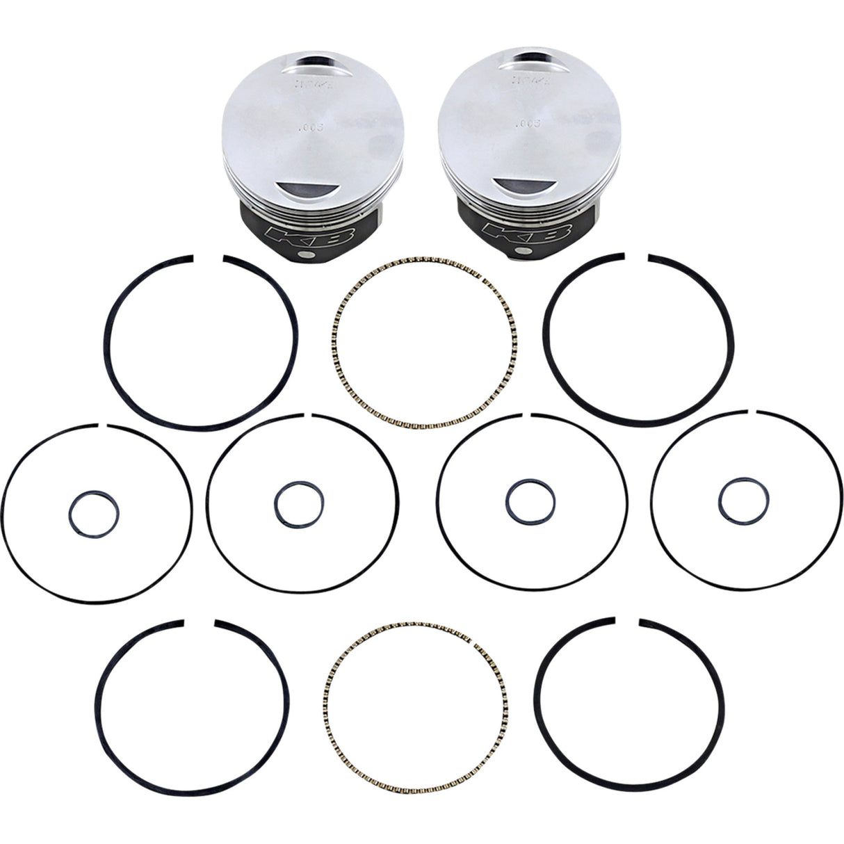 KB Performance Hypereutectic Piston Kit 3.750" +0.005" 8.8:1 CR 88" Twin Cam - KB425C.005 For Harley Motorcycles 1999-2006