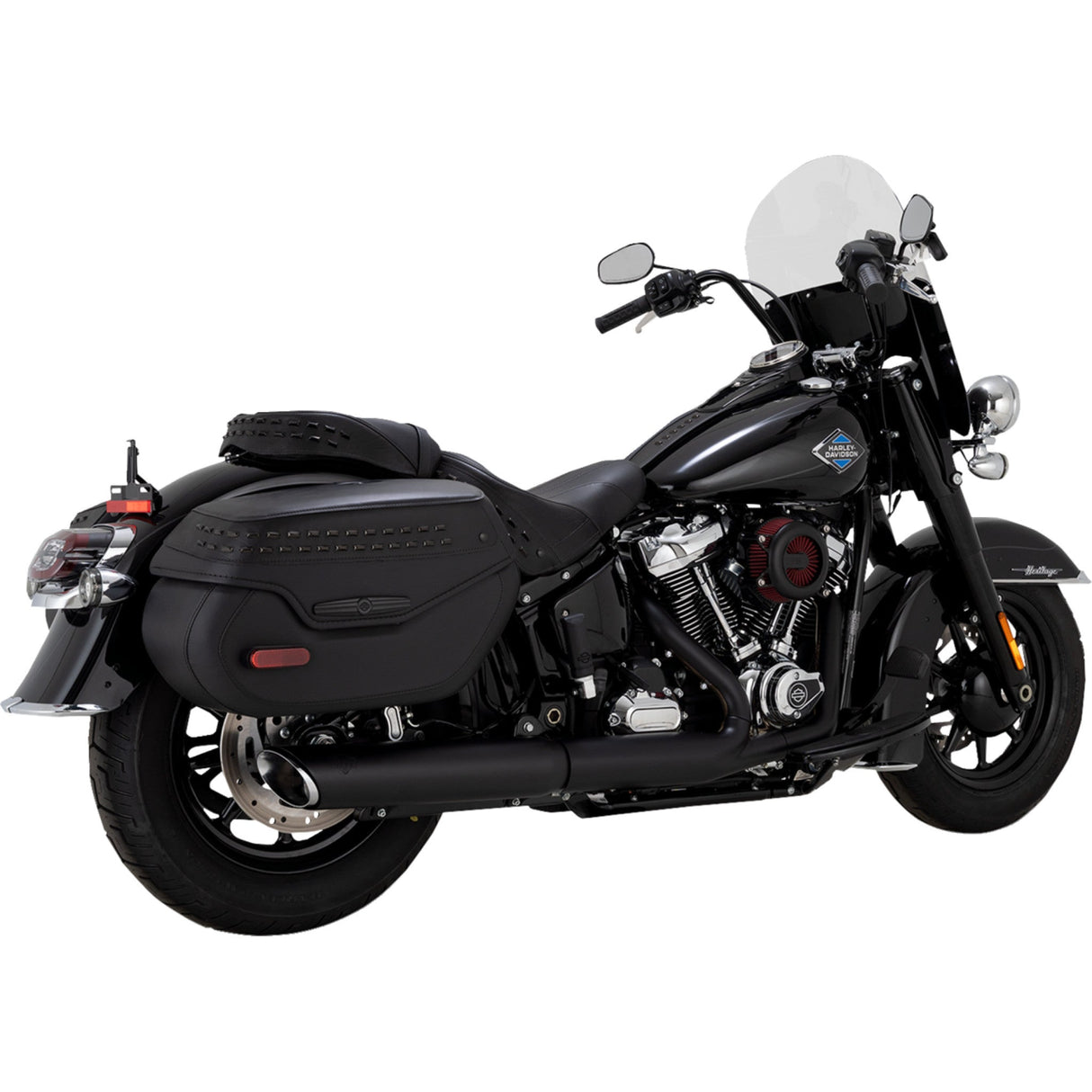 Vance & Hines Twin Slash Slip-On Muffler Black Softail - 46750 For Harley Softail 2025