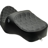 Slyfox Chariot Seat Silver Double Diamond Stitch Silver Logo - 4723D For Harley Touring 2009-2025
