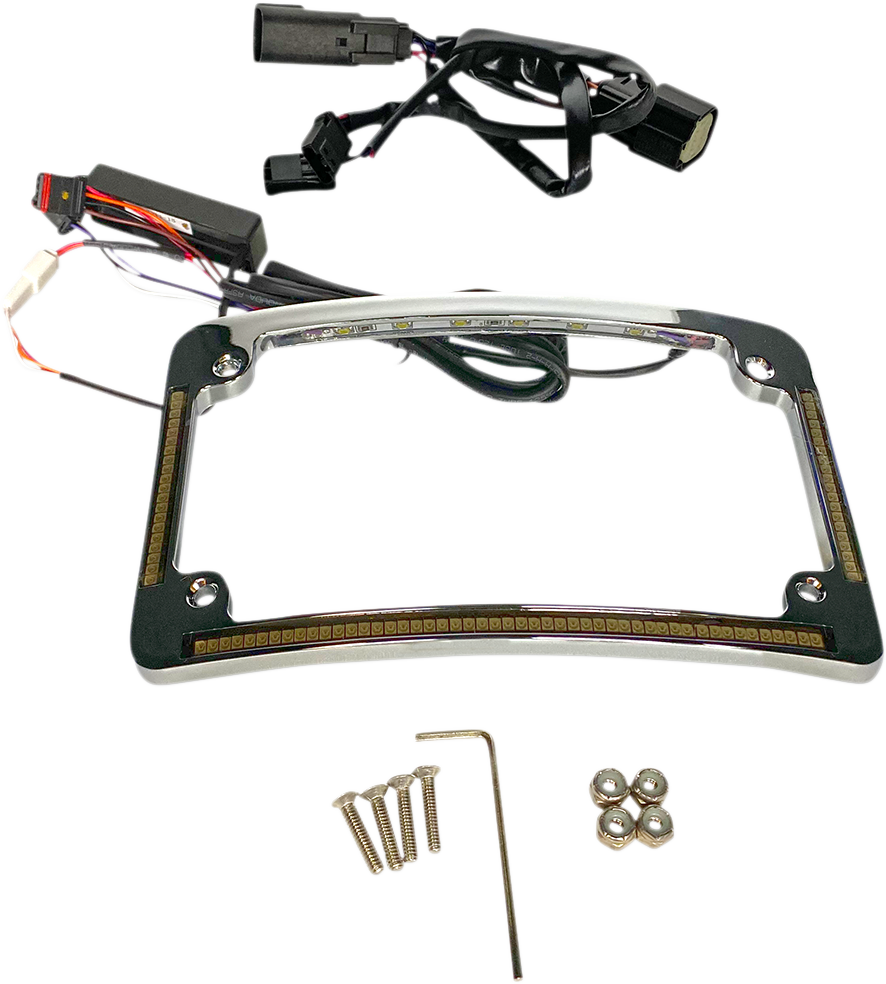 Plug & Play Run/Brake/Turn LED Radius License Plate Frame