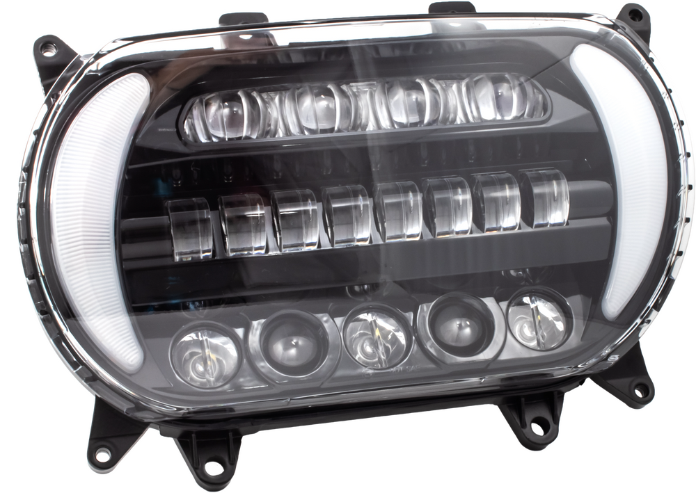Letric Lighting Co LED Sharktooth W Turns Black CHR Fltr ` - LLC-5LRA-TS For Harley Road Glide 2015-2022