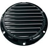 Joker Machine Billet Derby Cover Finned Black Silver Anodized 5 Hole - 10-690B For Harley Sportster 2004-2022