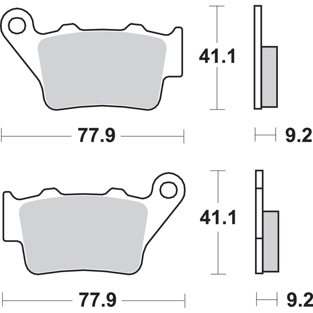 SBS 1722-0743 675HF HF Street Ceramic Organic Brake Pads HF Brake Pads