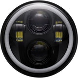 Custom Dynamics ProGLOW™ LED Headlamp With Color Changing Halo With Mounting Ring Black - PG-575-B For Harley 1957-2022