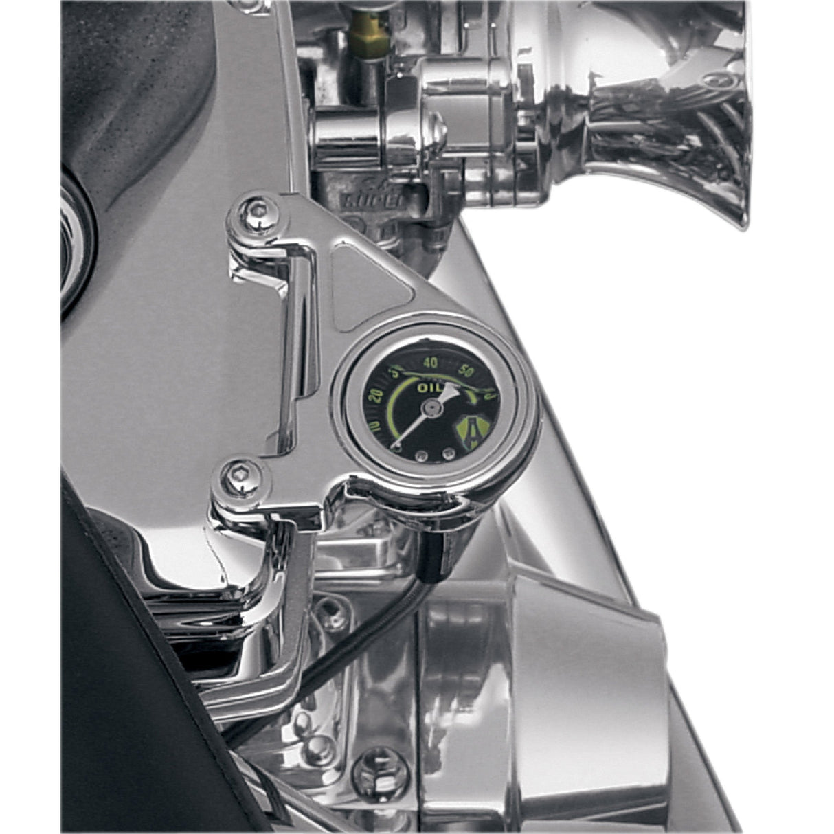 Arlen Ness Oil Pressure Gauge Kit — Radius Chrome - 15-658 For Harley Motorcycles 1999-2017