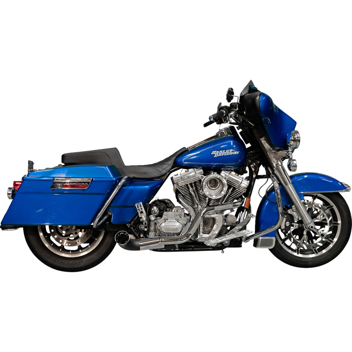 Trask 2-Into-1 Nasty Bastard Exhaust System Chrome - TM-5700CH For Harley Touring 1996-2016