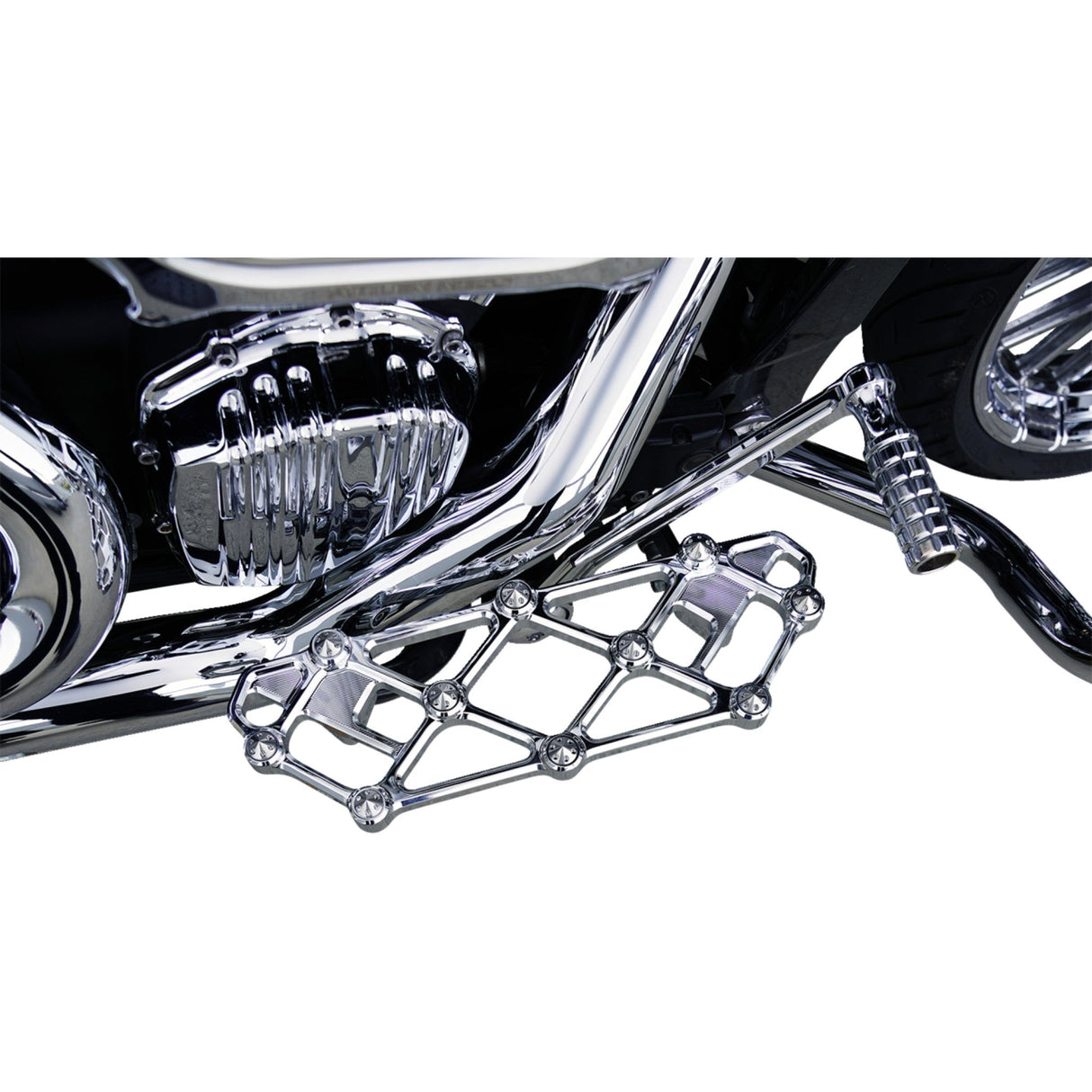 Arlen Ness Diamond Floorboards Driver Chrome - 410-054 For Harley Motorcycles 1982-2026