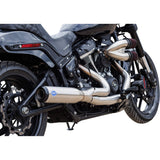 S&S Cycle 2-Into-1 Qualifier Exhaust System Race Only Brushed Stainless - 550-1105 For Harley Softail 2018-2024