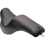 Slyfox The Lowrider Drifter Seat Black Logo Smooth Vinyl Carbon Fiber For Harley Softail 2018-2024