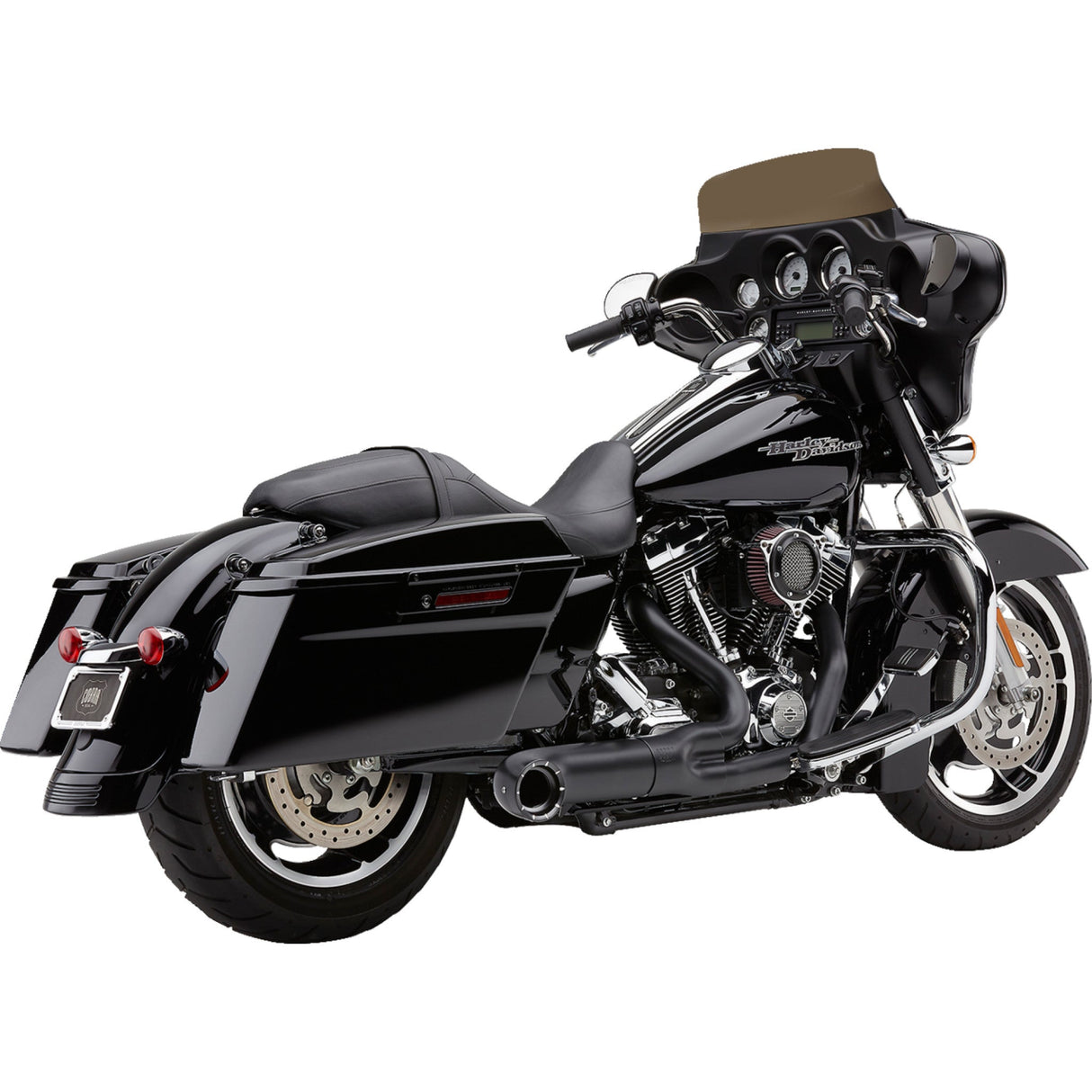 Cobra Turn Out 2-Into-1 Exhaust System Black - 6270B-1 For Harley Touring 2009-2016