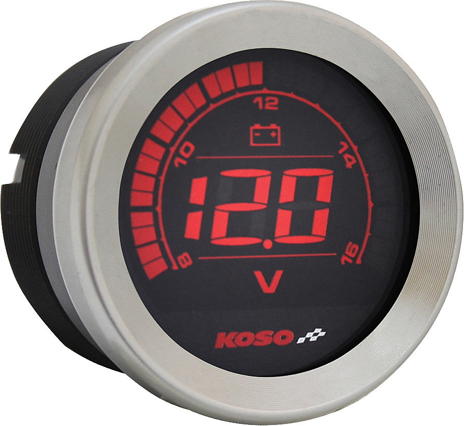 Koso North America HD-02 Series Gauge Kit Silver Bezel OIL Temp - BA050905 For Harley Touring 2004-2013
