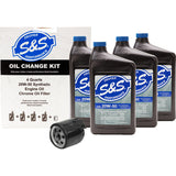 S&S Cycle Oil Change Kit Black Filter 4 US Quarts - 218943 For Harley Motorcycles 1999-2017