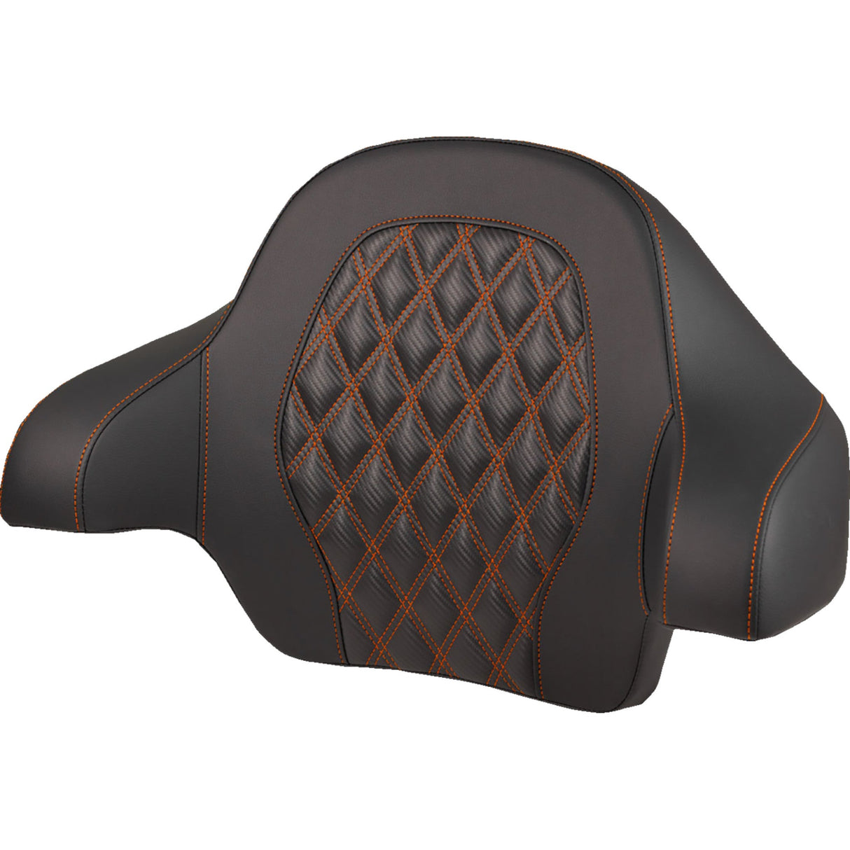 SADDLEMEN 0822-0702 814-07-20703 Tour Pak® Backrest Pad Tour-Pak® Backrest Pad - Lattice Stitch - Orange Stitch - FL '14-'25