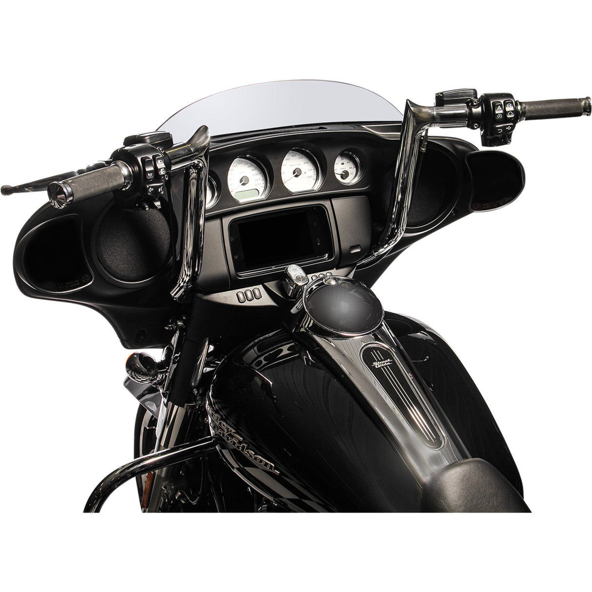 FAT Baggers INC. 1-1/2" EZ Install Pointed Top Handlebar 14" Chrome - 805014 For Harley Touring 2006-2020