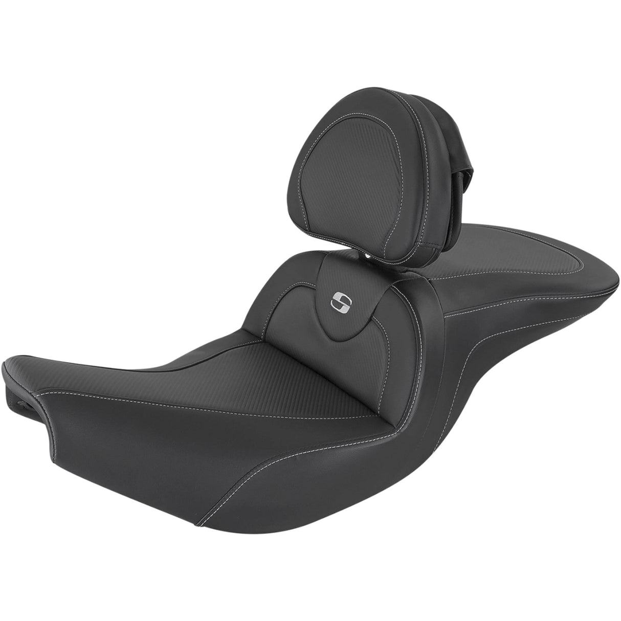 Saddlemen Roadsofa™ Carbon Fiber Seat With Backrest Black - I14-07-185BR For Indian 2014-2025
