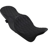 DRAG SPECIALTIES 0801-1011 Forward Positioned 2-Up Low Profile Touring Leather Seat Low Forward Touring Seat - Diamond - FL '08-'23