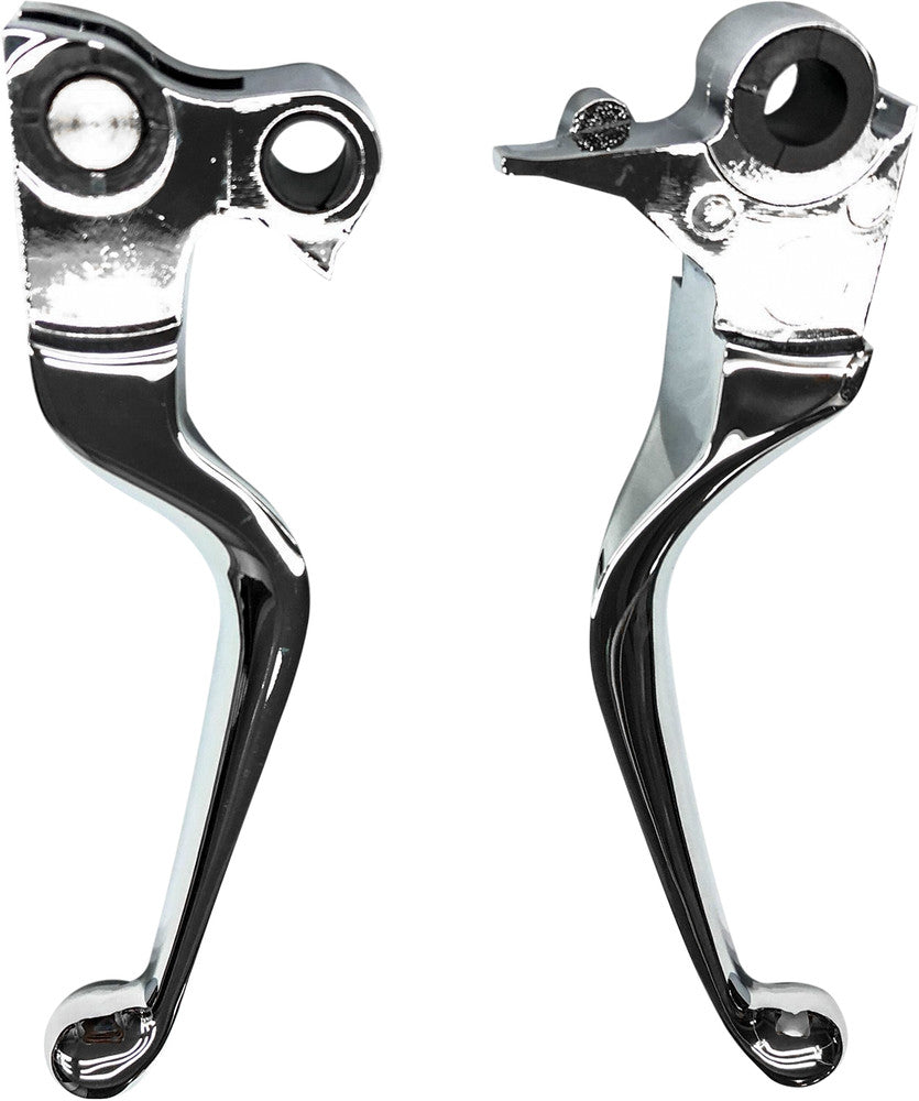 Harddrive 053502 Smooth Lever SET Chrome BT Except For Harley Motorcycles 2007-2017