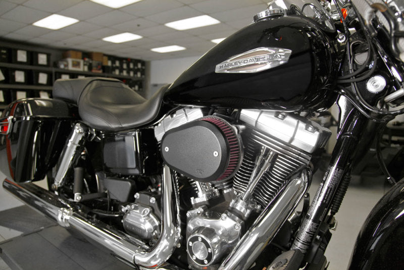 K & N Engineering Davidson Street Metal Intake System Flare Black - RK-3932B For Harley Motorcycles 1999-2017