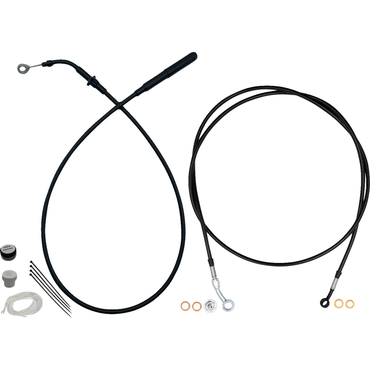 FAT BAGGERS INC. 0662-1314 219914-B EZ Install Kit 14" handlebars - upper clutch - full length - black