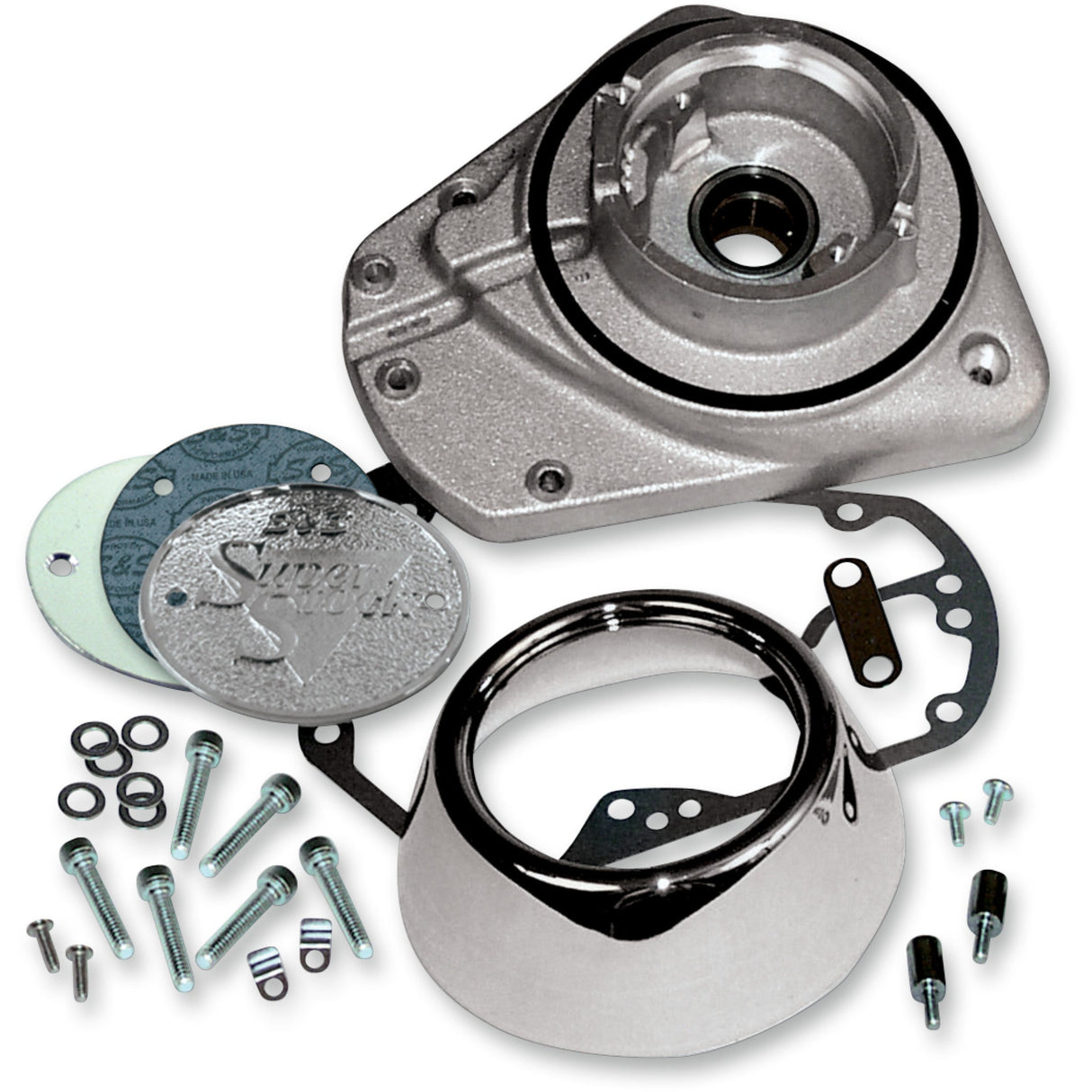 S&S Cycle Cam Cover Kit Natural - 31-0203 For Harley Motorcycles 1973-1992
