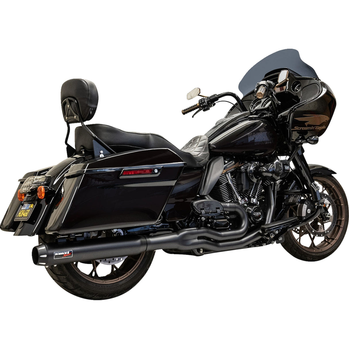 Bassani Xhaust 2-Into-1 Exhaust System 49-State Black - 1F58RBE For Harley Touring 2017-2026