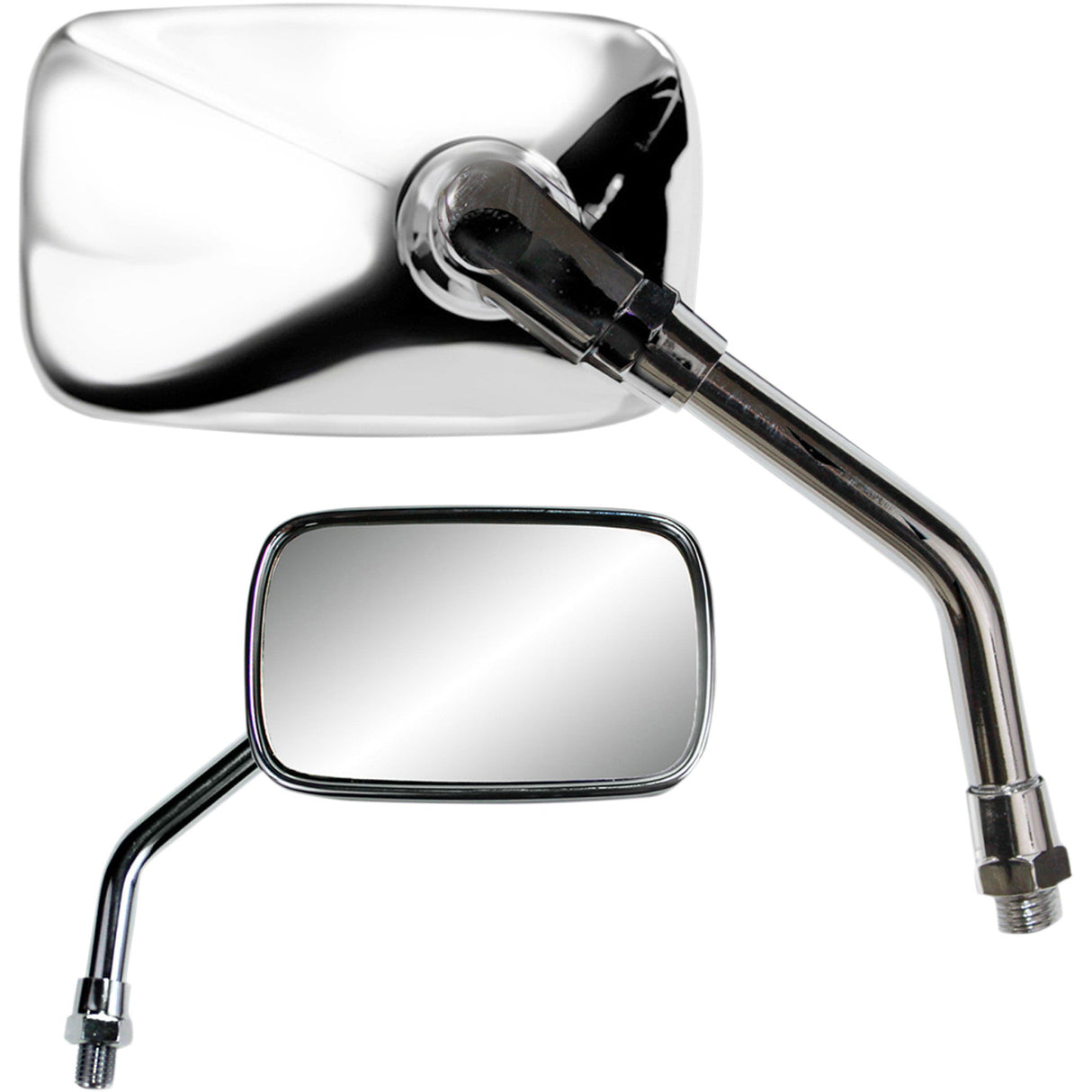 Parts Unlimited Mini Rectangular Mirror Mini Side View Rectangle Chrome M10x1.25 Each