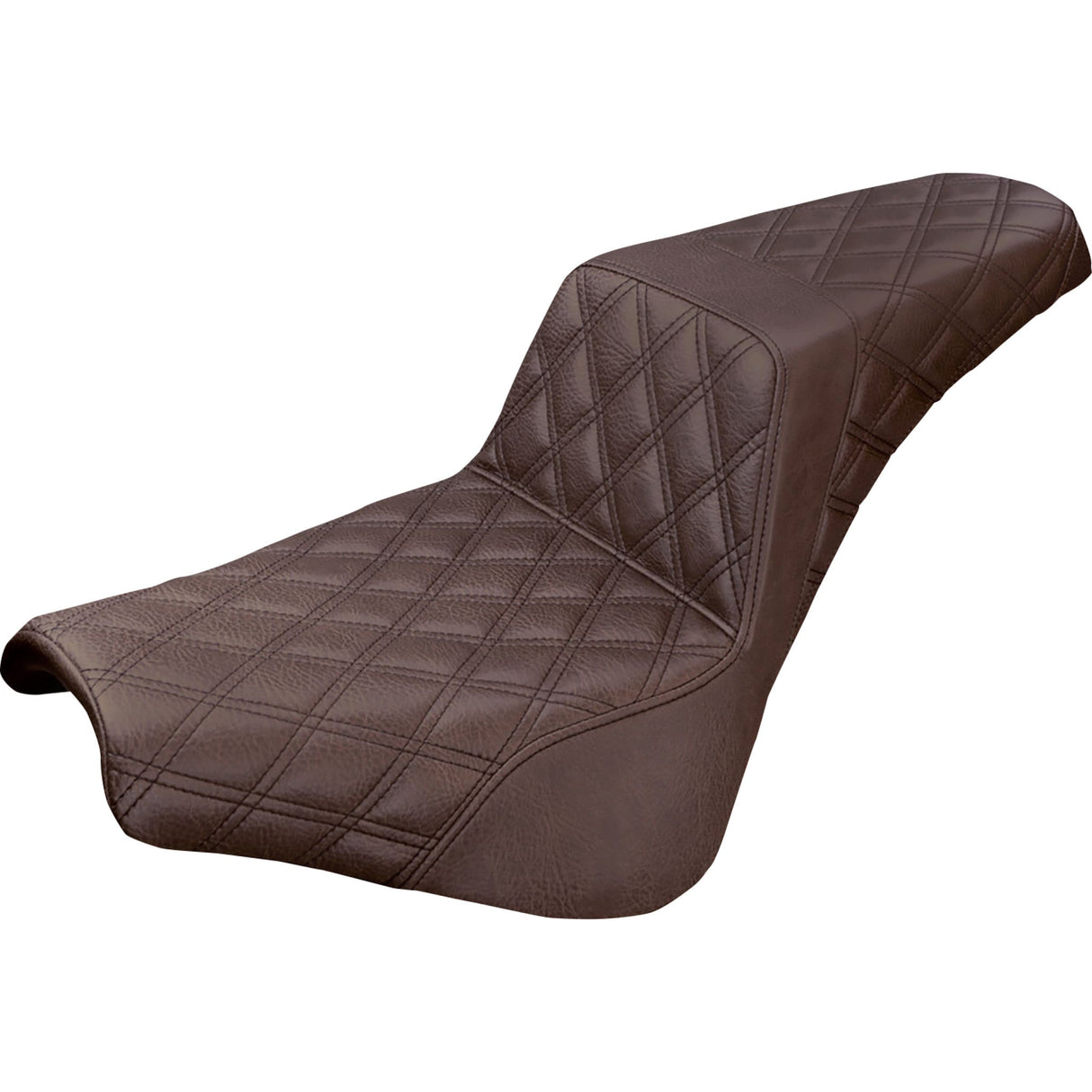 Saddlemen Step-Up Seat — Full Lattice Stitch Brown - 818-30-175BR For Harley Softail 2018-2025