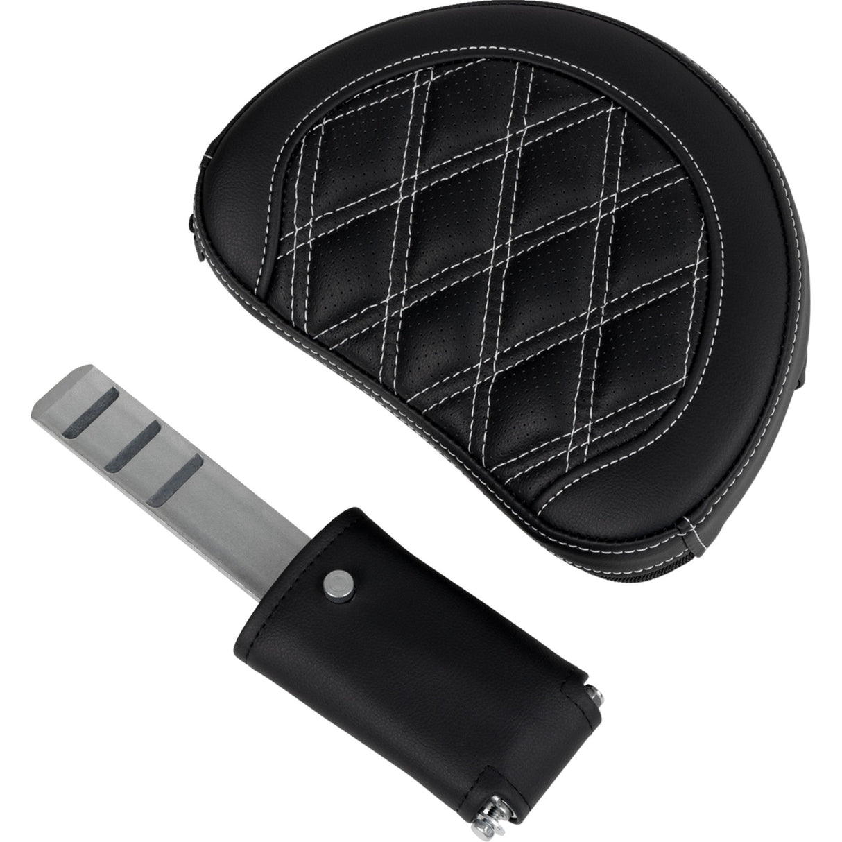 Saddlemen Roadsofa™ Lattice Stitch Seat With Backrest White Stitch - 808-07B-182B6 For Harley Touring 2008-2025