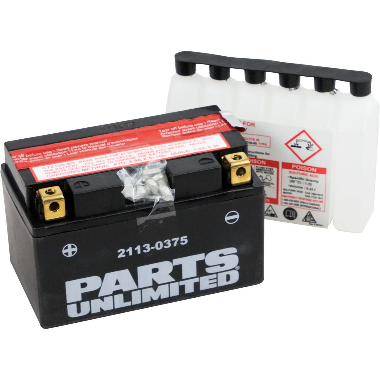 Parts Unlimited AGM Maintenance-Free Battery YTZ10S-BS For Honda Motorcycles 2000-2020 | MV Agusta Motorcycles 2005-2011