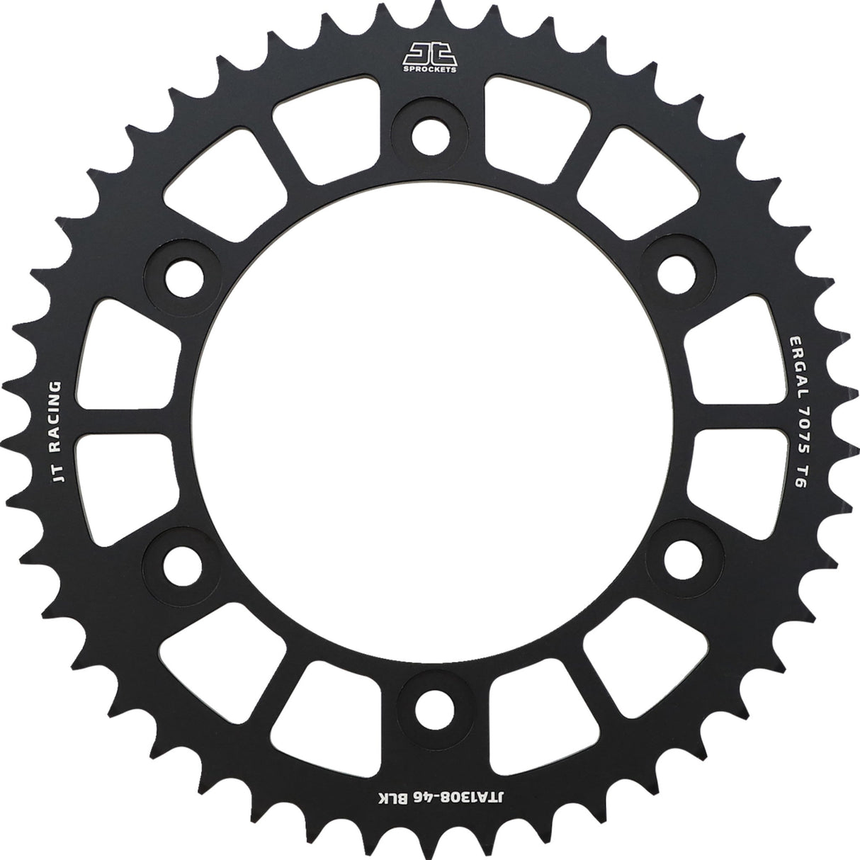 JT SPROCKETS 1211-2560 JTA1308.46BLK RaceLite Aluminum Rear Sprocket Rear Sprocket - Honda - Black - 46 Tooth