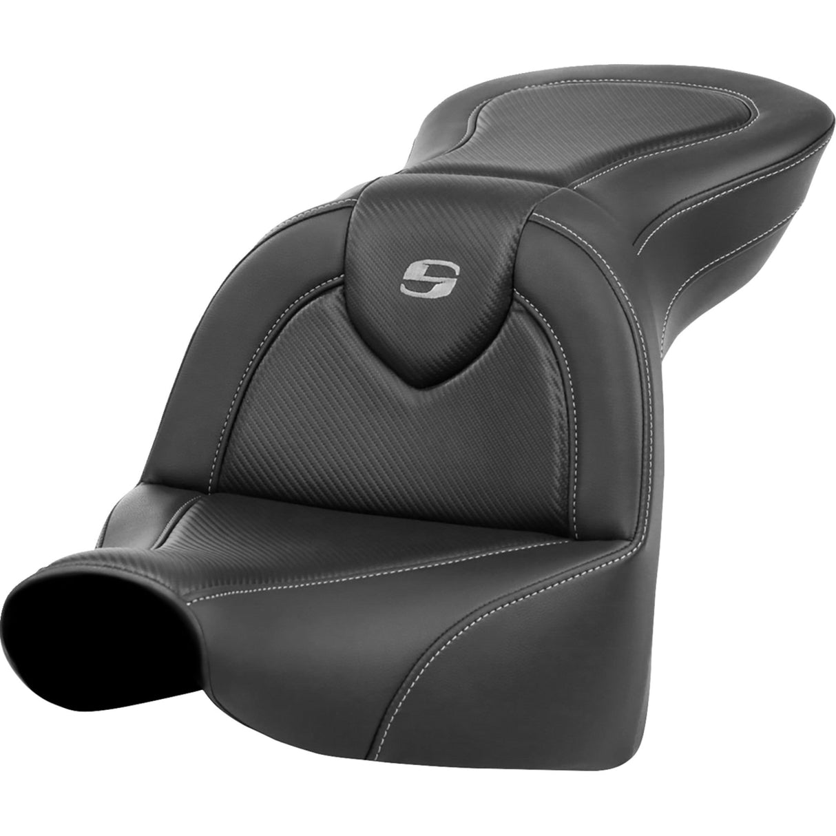 Saddlemen Roadsofa™ Standard Reach Seat Without Backrest Carbon Fiber Fxbr S - 818-31-185 For Harley Softail 2018-2020