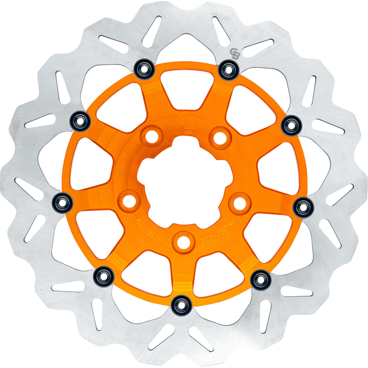 Gbrakes Oversize Wave® Brake Rotor Front 13" Orange - GBDU033 For Harley Motorcycles 2000-2026