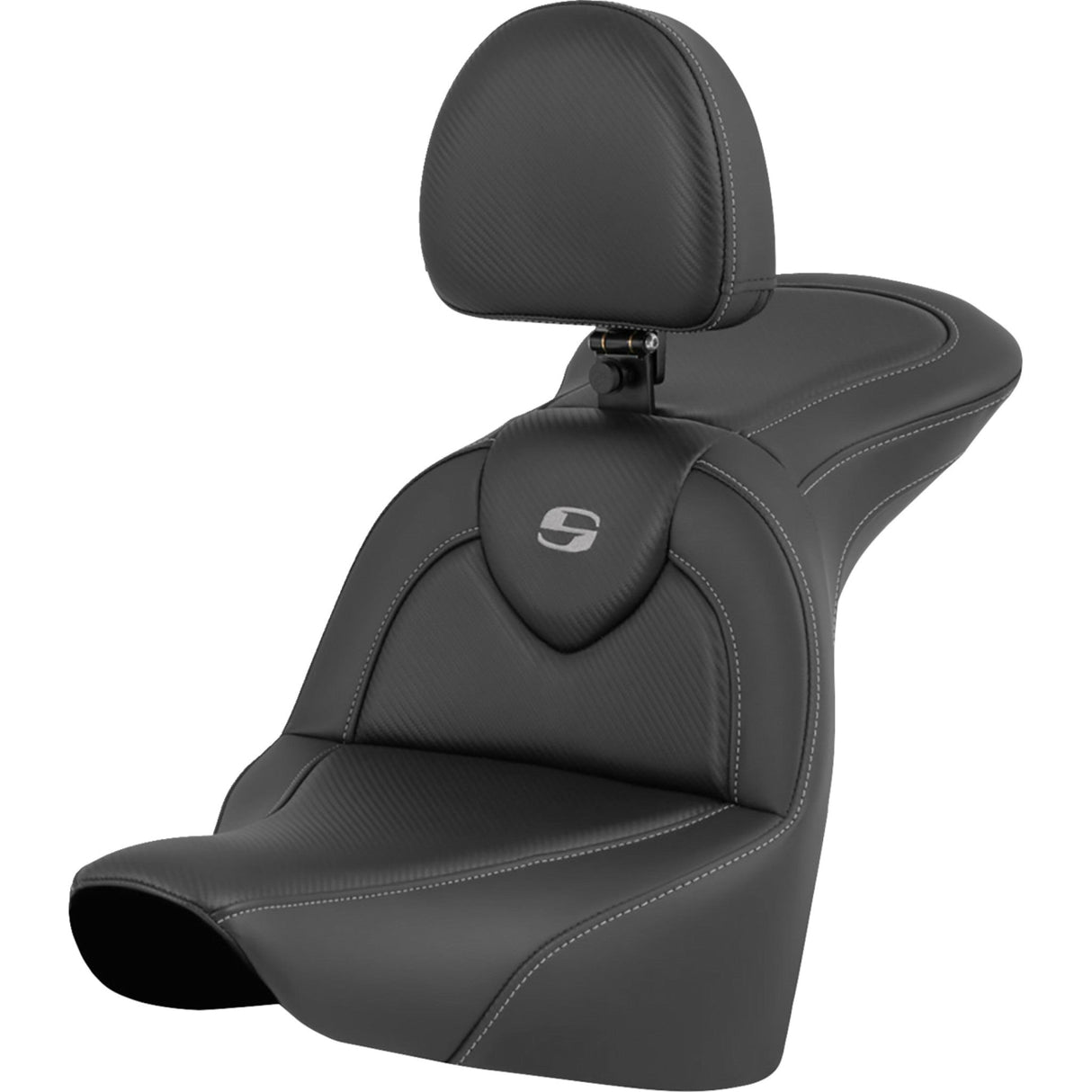 Saddlemen RoadSofa™ Seat Carbon Fiber With Driver Backrest Flfb Fxbr - 818-27-185BR For Harley Softail 2018-2026
