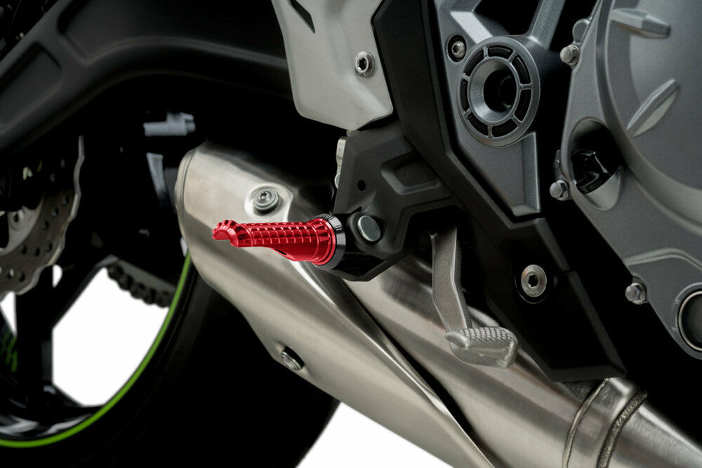 Puig Hi-Tech Parts Footpegs R-Fighter RED - 9192R For Ducati Motorcycles 2008-2020 | Honda Motorcycles 2000-2021 | Triumph Motorcycles 2008-2021