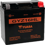 Yuasa Battery GYZ16HL High Performance Maintenance Free AGM 12-Volt Battery - YUAM716GHL For Harley Sportster 2009-2021