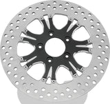 Performance Machine Disc Carr 11.8 Heathen Rear Contrast Cut Platinum - 0133-1802HEAS-BMP For Harley Touring 2008-2021