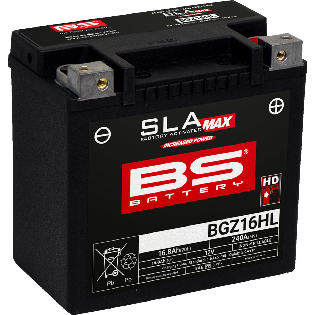 Bs Battery BGZ Battery - 300932 For Harley Sportster 2004-2023 | Can-Am Ryker 2019-2023 | Buell 1125R / 1125CR 2008-2010