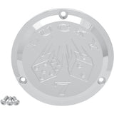 Joker Machine Billet Derby Cover Lucky 7 Chrome 3 Hole - 921017L For Harley Motorcycles 1970-1998