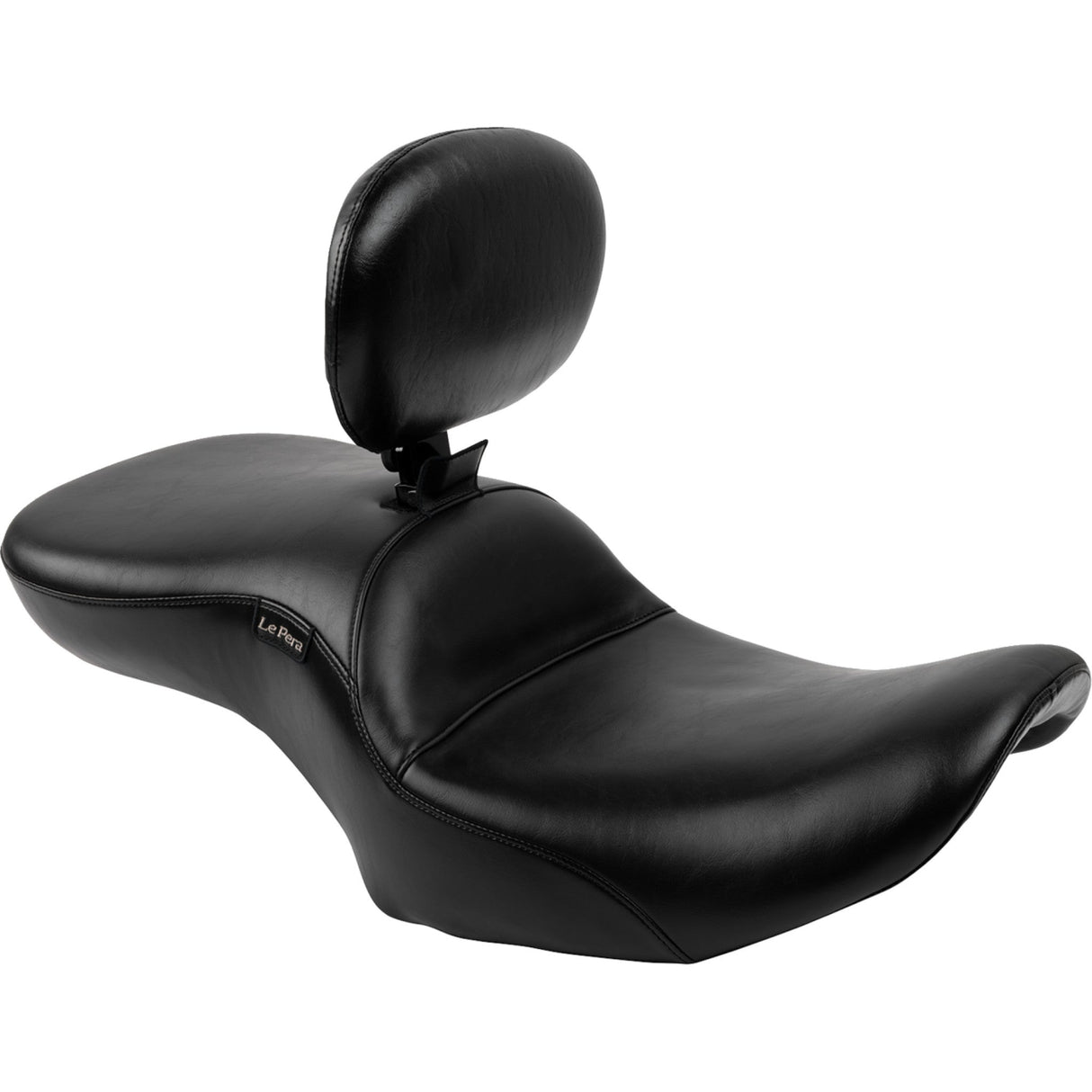 LePera Maverick Seat With Backrest Smooth Black - LV-957BRS For Harley Touring 2023-2026