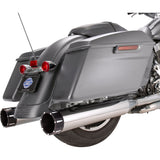 S&S CYCLE 1801-1079 550-0668 MK45 Slip-On Mufflers — Chrome - Black Tracer - M8 Touring '17-'19
