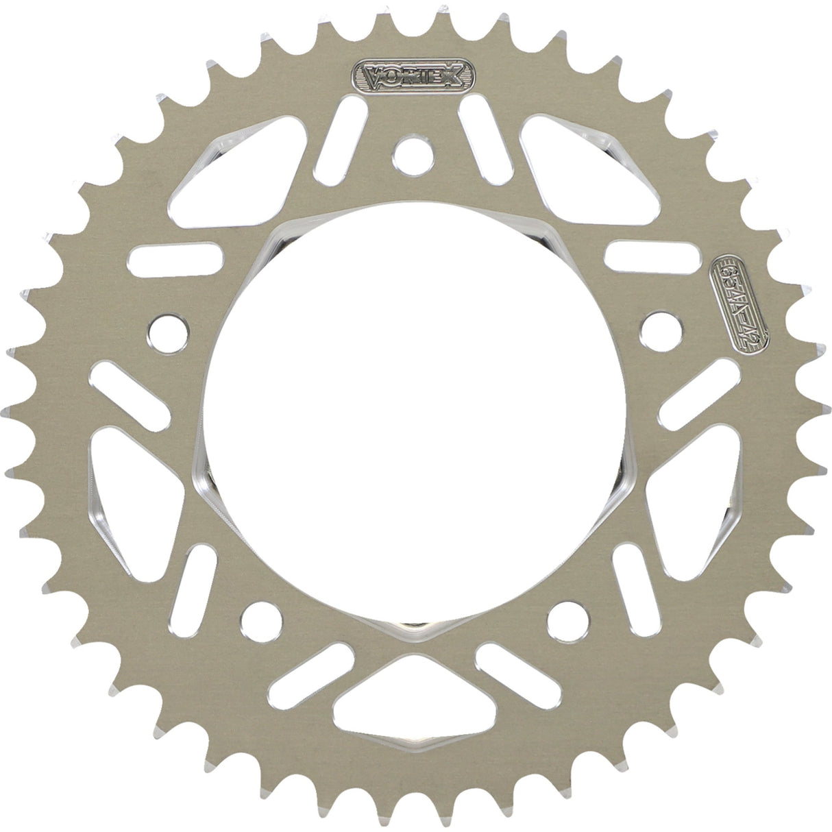 VORTEX 1211-1822 654A-42 Aluminum Rear Sprocket Aluminum Sprocket - Silver - Rear - 42 Tooth