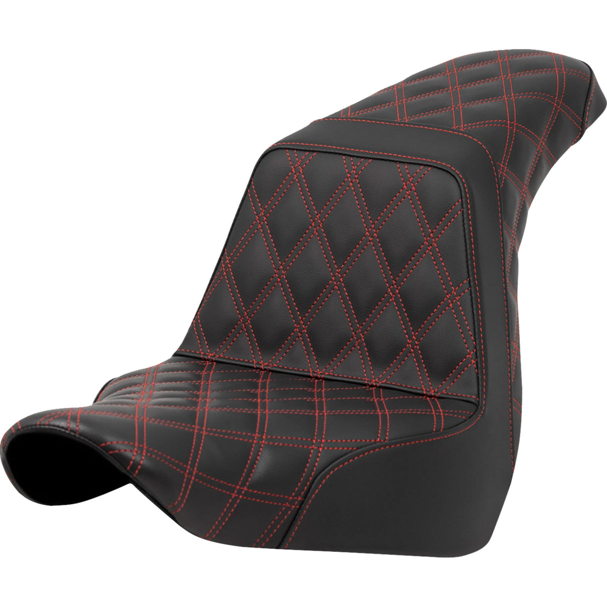 Saddlemen Lattice Stitch Step-Up Seat Full Red Stitch - 818-29-17504 For Harley Softail 2018-2021